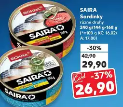 Kaufland SAIRA Sardinky nabídka