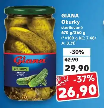 Kaufland GIANA Okurky sterilované nabídka