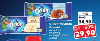 Kaufland ORION/NESQUIK Čokoláda nabídka