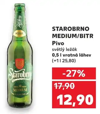 Kaufland STAROBRNO MEDIUM/BITR Pivo nabídka