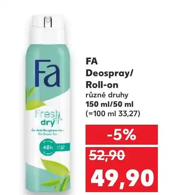 Kaufland FA Deospray/ Roll-on nabídka