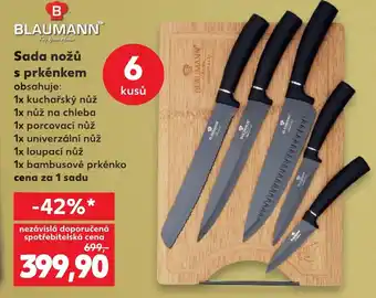 Kaufland Sada nožů s prkénkem nabídka