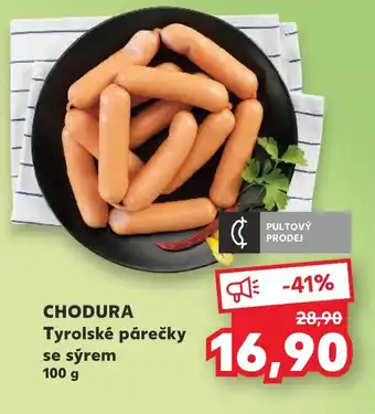 Kaufland CHODURA Tyrolské párečky se sýrem nabídka