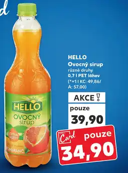 Kaufland HELLO Ovocný sirup nabídka