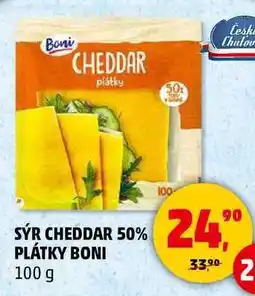 Penny Market SÝR CHEDDAR 50% PLÁTKY BONI, 100 g nabídka