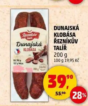 Penny Market DUNAJSKÁ KLOBÁSA ŘEZNÍKŮV TALÍŘ, 200 g nabídka