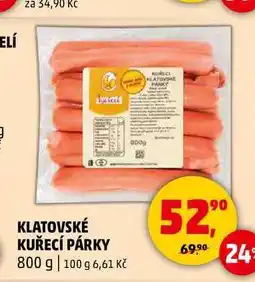 Penny Market KLATOVSKÉ KUŘECÍ PÁRKY, 800 g nabídka