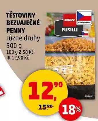 Penny Market TĚSTOVINY BEZVAJEČNÉ PENNY, 500 g nabídka