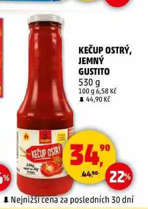 Penny Market KEČUP OSTRÝ, JEMNÝ GUSTITO, 530 g nabídka