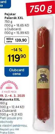 Tesco Pejskar Pašerák XXL, 750 g nabídka