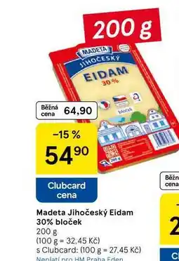 Tesco Madeta Jihočeský Eidam 30% bloček, 200 g nabídka