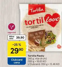 Tesco Tortilla Placky, 240 g. více druhů nabídka