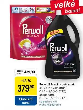 Tesco Perwoll Prací prostředek, 46-75 PD, více druhů nabídka