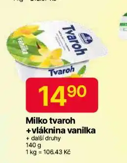 Hruška Milko tvaroh + vláknina vanilka nabídka