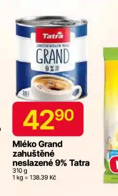 Hruška Mléko grand zahuštěné neslazené 9% tatra nabídka