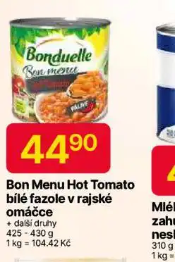 Hruška Bon menu hot tomato bílé fazole v rajské pomáčce nabídka