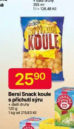 Hruška Bersi snack koule s příchutí sýru nabídka