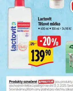 Albert Lactovit tělové mléko nabídka