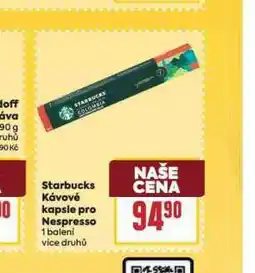 Billa Starbucks kávové kapsle pro nespresso nabídka