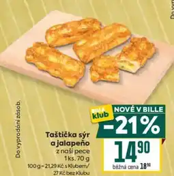 Billa Taštička sýr a jalapeño nabídka