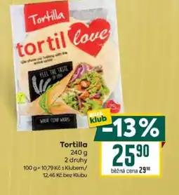 Billa Tortilla nabídka