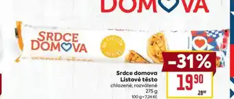 Billa Srdce domova Listové těsto nabídka