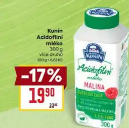 Billa Kunín Acidofilní mléko nabídka