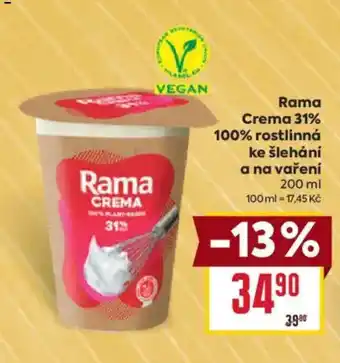 Billa Rama Crema 31% 100% rostlinná nabídka