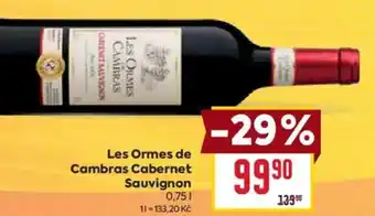 Billa Les Ormes de Cambras Cabernet nabídka