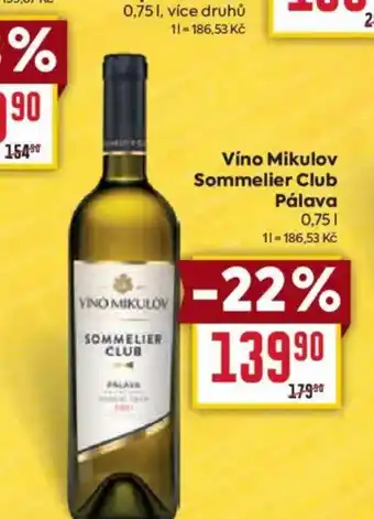 Billa Víno Mikulov Sommelier Club nabídka