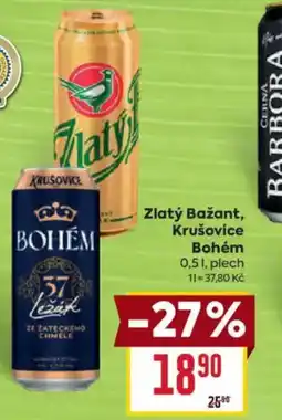 Billa Zlatý Bažant, Krušovice Bohém nabídka