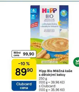 Tesco Hipp Bio Mléčná kaše s dětskými keksy, 250 g nabídka