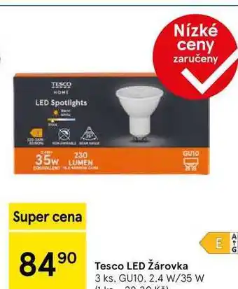 Tesco Tesco LED Žárovka 3 ks. GU10, 2.4 W/35 W nabídka