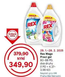 Tesco Rex Mega Prací gel, 80-88 PD. dva druhy nabídka