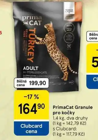 Tesco PrimaCat Granule pro kočky, 1.4 kg, dva druhy nabídka