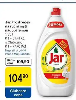 Tesco Jar Prostředek na ruční mytí nádobí lemon, 1,35 l nabídka