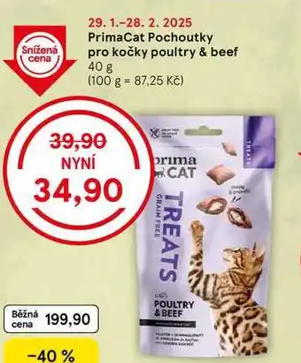 Tesco PrimaCat Pochoutky pro kočky poultry & beef, 40 g nabídka