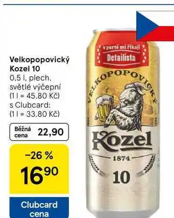 Tesco Velkopopovický Kozel 10, 0,5 l. plech nabídka