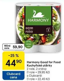 Tesco Harmony Good for Food Kuchyňské utěrky, 2 role. 2 vrstvy nabídka