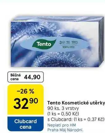 Tesco Tento Kosmetické utěrky, 90 ks. 3 vrstvy nabídka