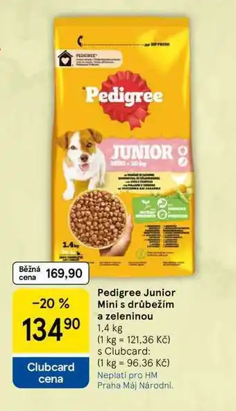 Tesco Pedigree Junior Mini s drůbežím a zeleninou, 1,4 kg nabídka