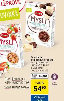 Tesco Emco Mysli bezlepkové křupavé, 340 g, dva druhy nabídka