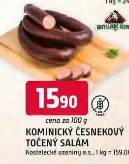 Trefa KOMINICKÝ ČESNEKOVÝ TOČENÝ SALÁM 100g nabídka