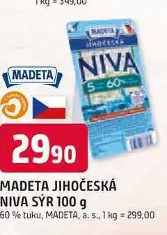 Trefa MADETA JIHOČESKÁ NIVA SÝR 100 g 60% tuku nabídka