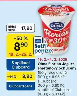 Tesco Olma Florian Jogurt smetanový ochucený, 150 g nabídka