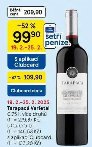 Tesco Tarapacá Varietal, 0,75 l nabídka