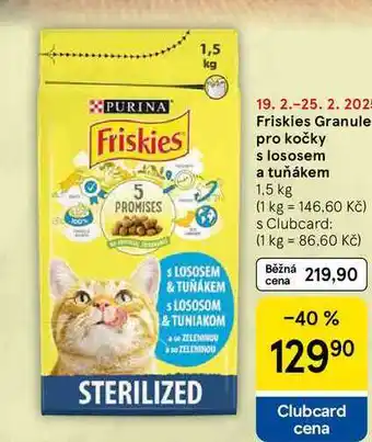 Tesco Friskies Granule pro kočky s lososem a tuňákem, 1,5 kg nabídka