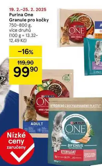 Tesco Purina One Granule pro kočky, 750-800 g nabídka