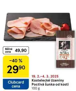 Tesco Kostelecké uzeniny Poctivá šunka od kosti, 100 g nabídka