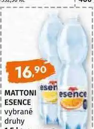 Trefa MATTONI ESENCE vybrané druhy, 1.5l nabídka